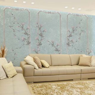 Stucco Flowers Decor Wallpaper Mural