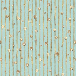 Abstract Mint Green 3D Golden Polka Dots Wallpaper Mural