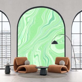 Aqua Mint Green Color Marble Style Painting Wallpaper Mural