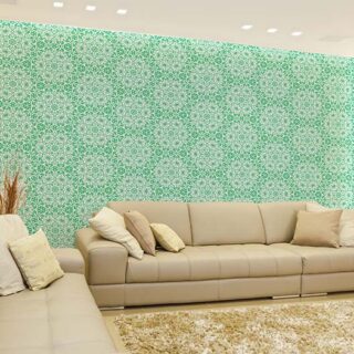 Mint Green Harmonious Tranquil Pattern Wallpaper Mural