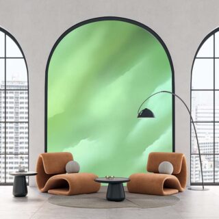 Mint Green Sky with Pale Clouds Abstrast Art Wallpaper Mural