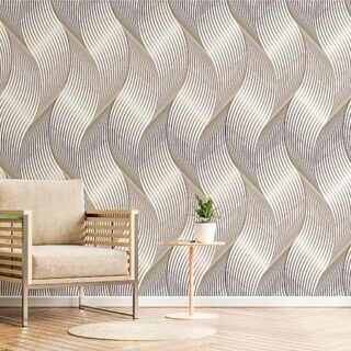 3D Modern Wavy Stripes Pattern Wallpaper Mural