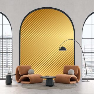 Golden Aureate Glow Diagnol Stripes Wallpaper Mural
