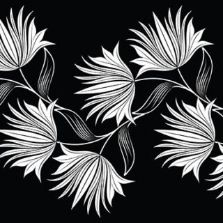 Black and White Floral Vine Wallpaper Mural