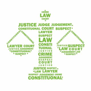 Law and Justice Typography Wallpaper Mural