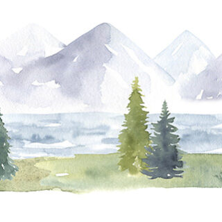 Refined Canvas Minimalist Watercolor Landscape Wallpaper Mural