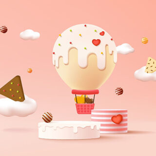 Ice Cream Hot Air Balloon Wallpaper Mural