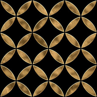Mid Century Golden Diamond Inscribed Circles Pattern Wallpaper Mural