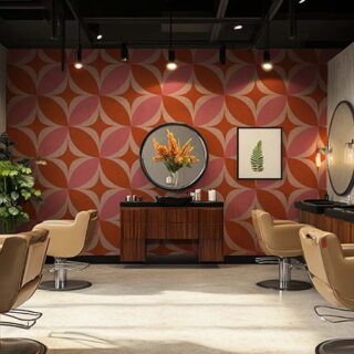 Mid Century Modern Atomic Starbursts Wallpaper Mural