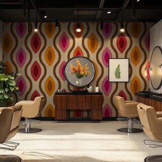 Mid Century Modern Colorful Ogee Ovals Wallpaper Mural