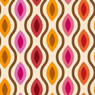 Mid Century Modern Colorful Ogee Ovals Wallpaper Mural