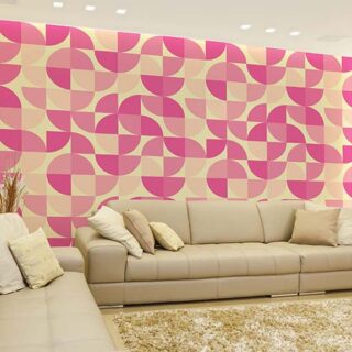 Mid Century Trendy Bauhaus Pattern Wallpaper Mural