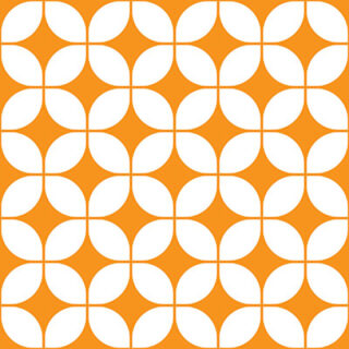 Mid-century Geometric Tangerine Wallpaper Mural
