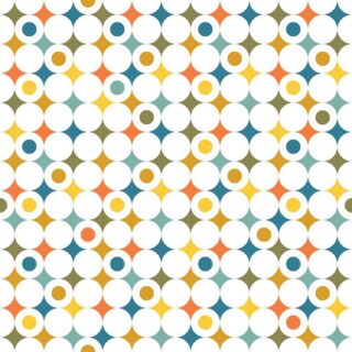 Retro Stars and Circles Pattern Wallpaper Mural