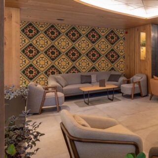 Crochet-inspired Granny Floral Squares Wallpaper Mural