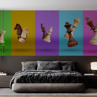 Chess Pieces Collage Wallpaper Mural