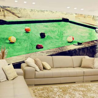 Abstract Snooker Table Painting Wallpaper Mural
