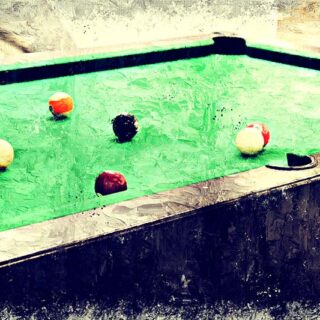 Abstract Snooker Table Painting Wallpaper Mural