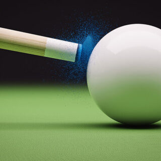 Cue Stick Hitting Cue Ball Wallpaper Mural