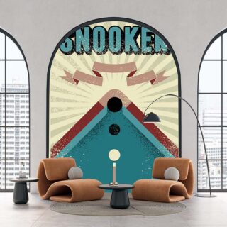Snooker Typographical Vintage Grunge Style Wallpaper Mural