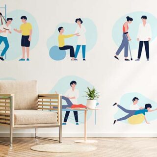 Physiotherapy Exercise and Treatment Wallpaper Mural