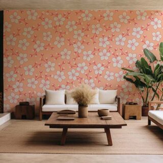 Peach Fuzz Cherry Blossom Wallpaper Mural