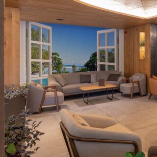 Beautiful View of Sea From Window Wallpaper Mural