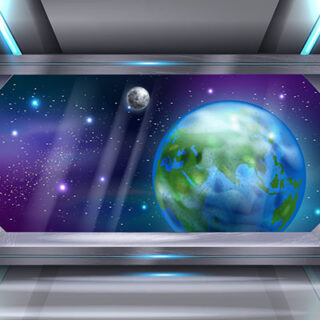 Spacecraft Window View Wallpaper Mural