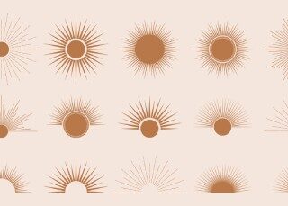 Bohemian Bursting Sun Rays Wallpaper Mural