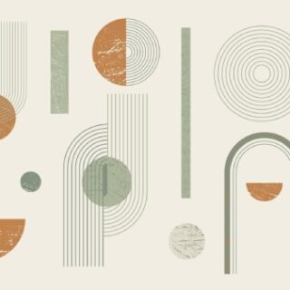 Boho Geometric Shapes in Nude Colors Wallpaper Mural