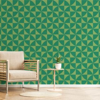 Sea Green Modern Pattern Wallpaper Mural