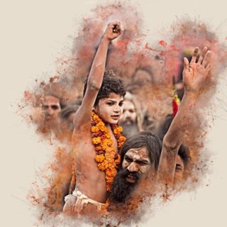 Kumbh Mela Sadhu Portrait Wallpaper Mural
