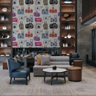 Camera Pattern Wallpaper Mural