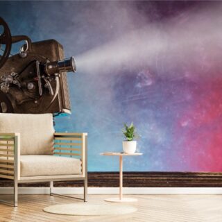 Old Style Movie Projector Wallpaper Mural