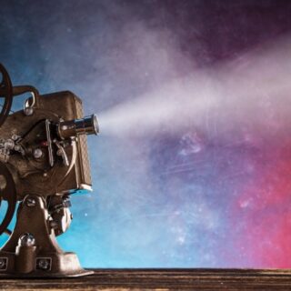 Old Style Movie Projector Wallpaper Mural