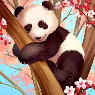 Panda Climbing A Tree Wallpaper Mural