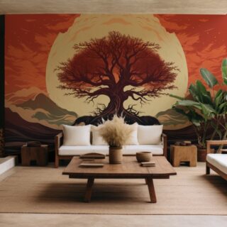 Amazing Digital Tree Art Wallpaper Mural