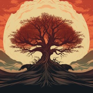 Amazing Digital Tree Art Wallpaper Mural