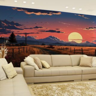 Beautiful Sunset Landscape Wallpaper Mural