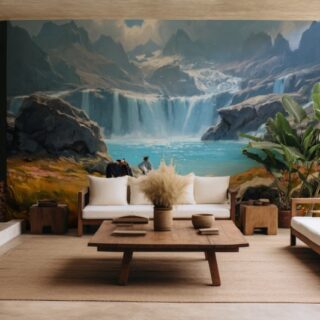 Far Land Scenery Wallpaper Mural