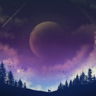 Galactic Moon Wallpaper Mural