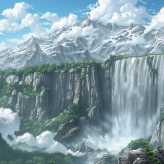 Iguazu Waterfall Art Wallpaper Mural
