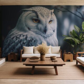 Majestic Moonlit Owl Vastu Wallpaper Mural