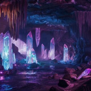 Mysterious Crystal Cave Wallpaper Mural