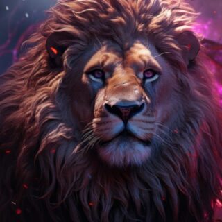 Realistic Mighty Lion Wallpaper Mural