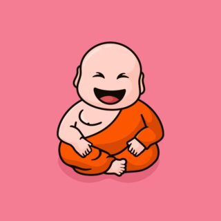 Cute Laughing Buddha Mascot Wallpaper Mural