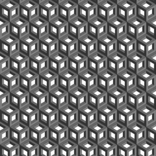 3D Geometric Gray Cubes Pattern Wallpaper Mural