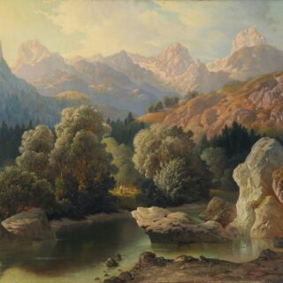 Beautiful Jungle River Painting Landscape Wallpaper Mural