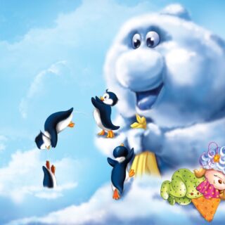 Little Ones in The Clouds Wallpaper Mural