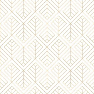 Minimalist White and Gold Art Deco Pattern Wallpaper Mural